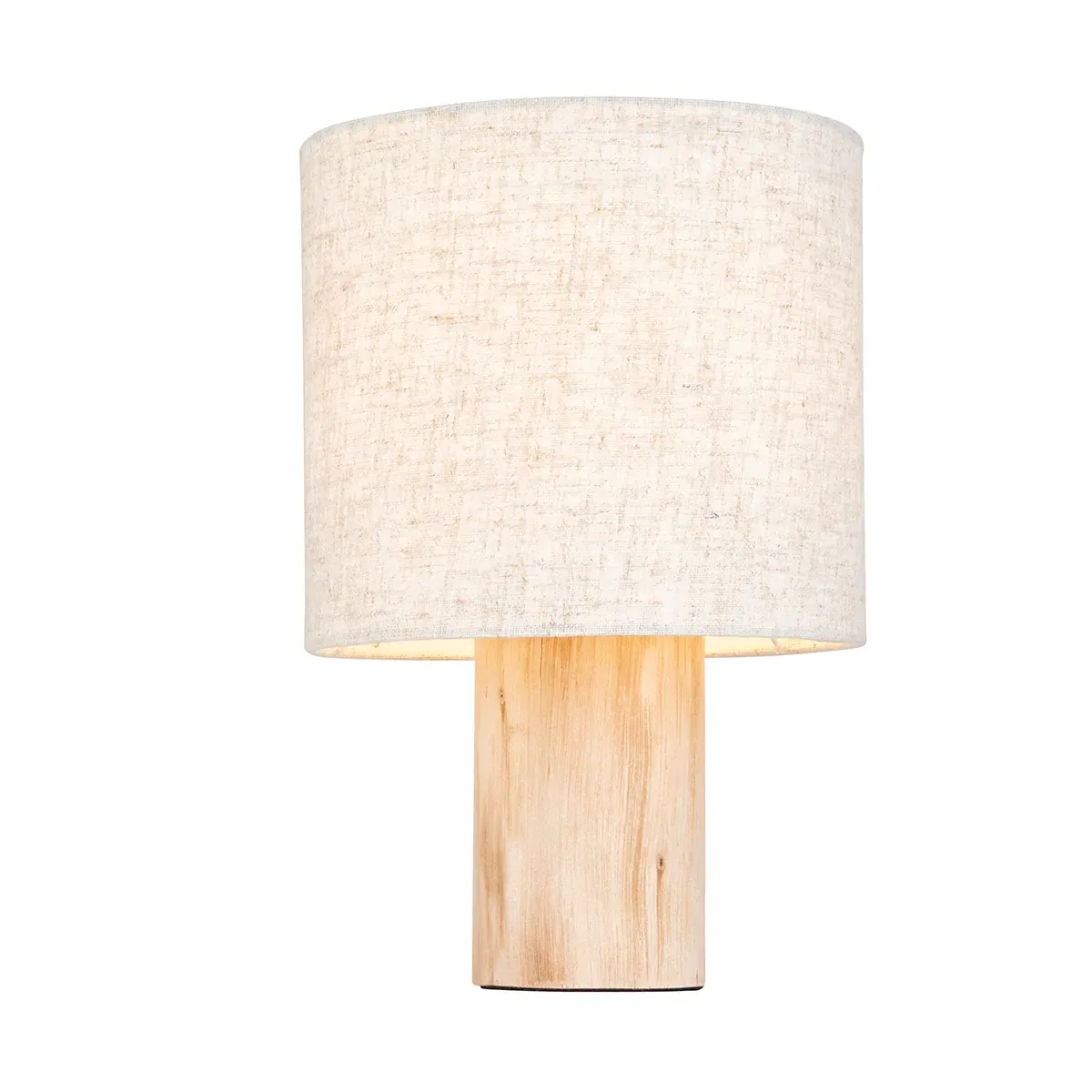 Duru Table Lamp with Linen Shade - Natural, Eucalyptus Wood product