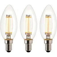 E14 LED Filament Candle Bulb 3-Pack - Glass alternate view