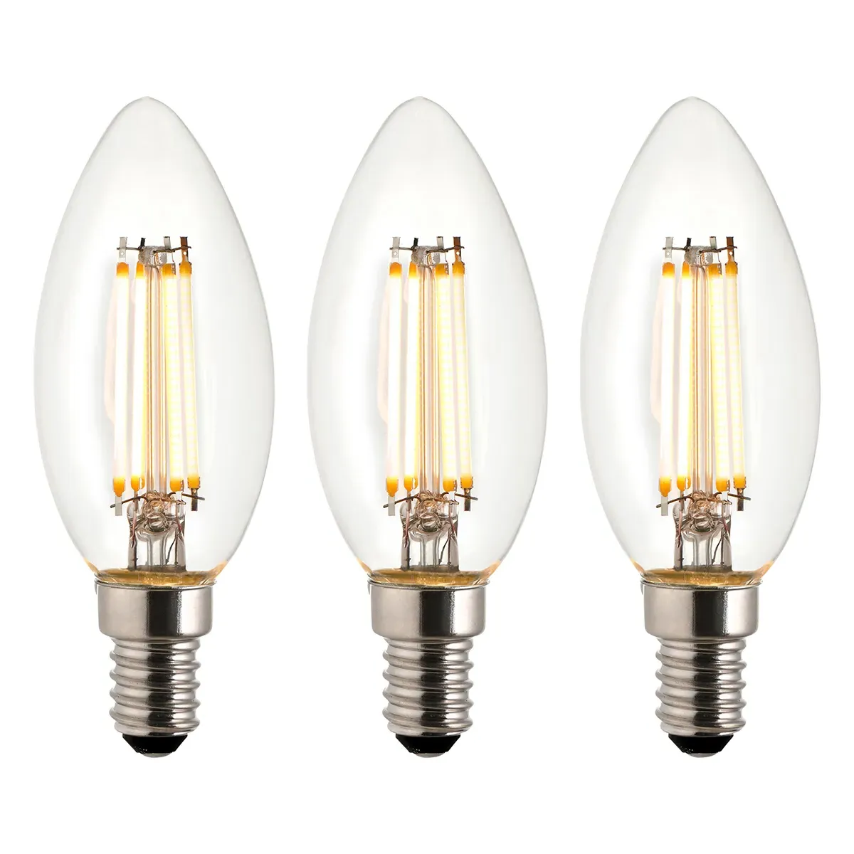 E14 LED Filament Candle Bulb 3-Pack - Glass product