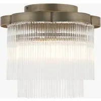 Elvira Flush Ceiling Light - Antique Brass, Clear Glass by Perch & Parrow, alternate view