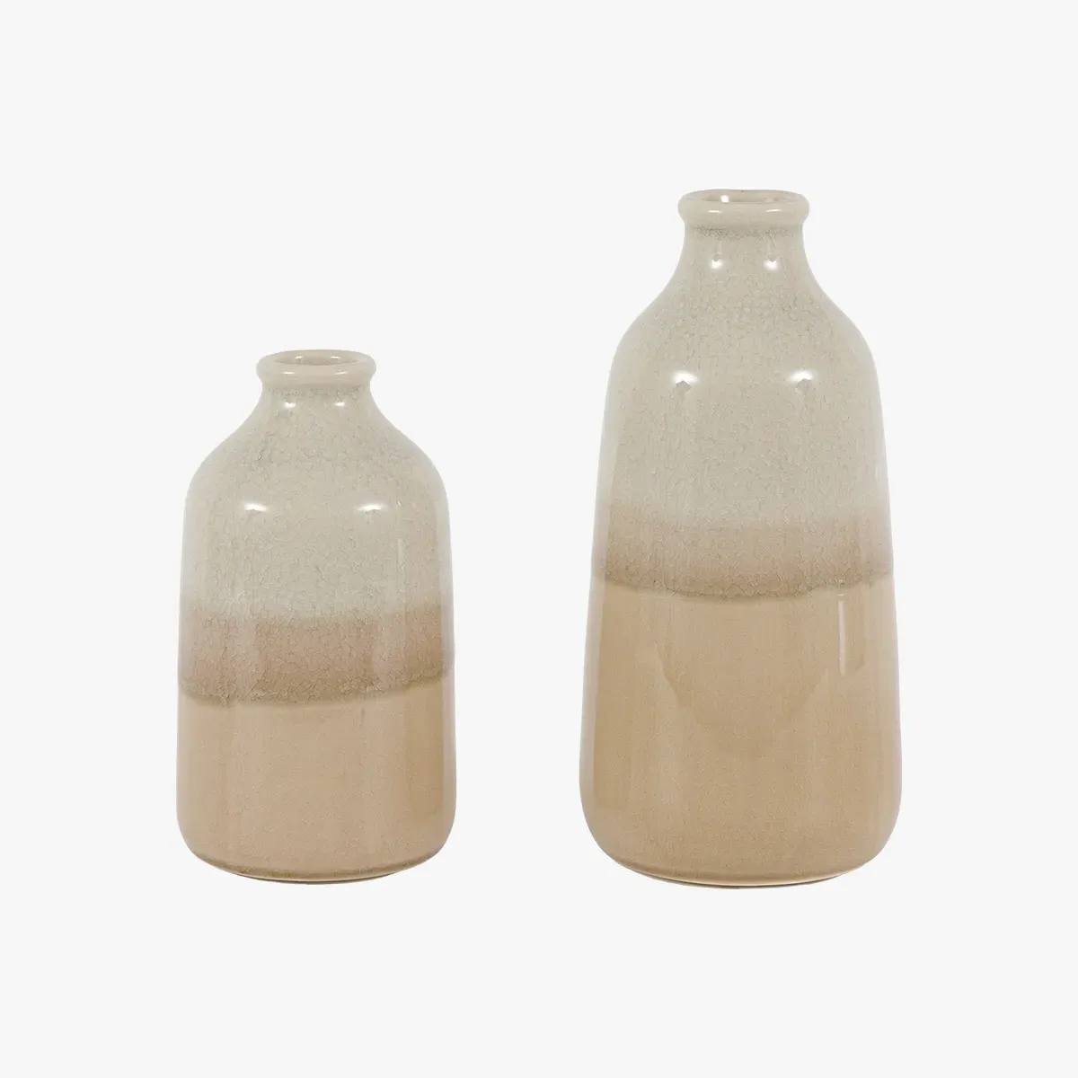 Ennis Crackle Glaze Bud Vases Set of 2 - Ceramic by Perch & Parrow