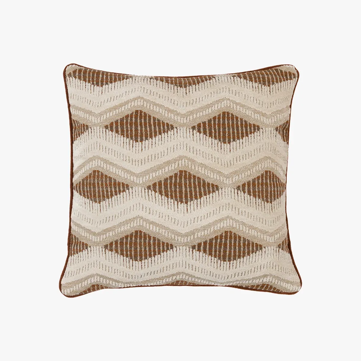 Evora Jacquard Cushion - Rust by Perch & Parrow