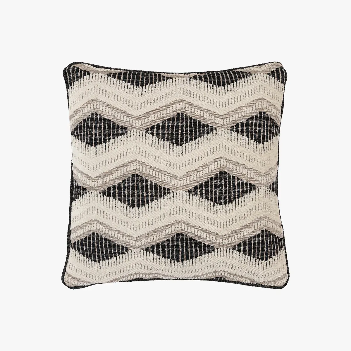 Evora Jacquard Cushion - Slate by Perch & Parrow