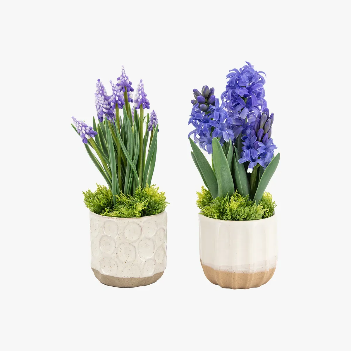 Faux Hydrangea in Ceramic Pot, Set of 2 - Purple product