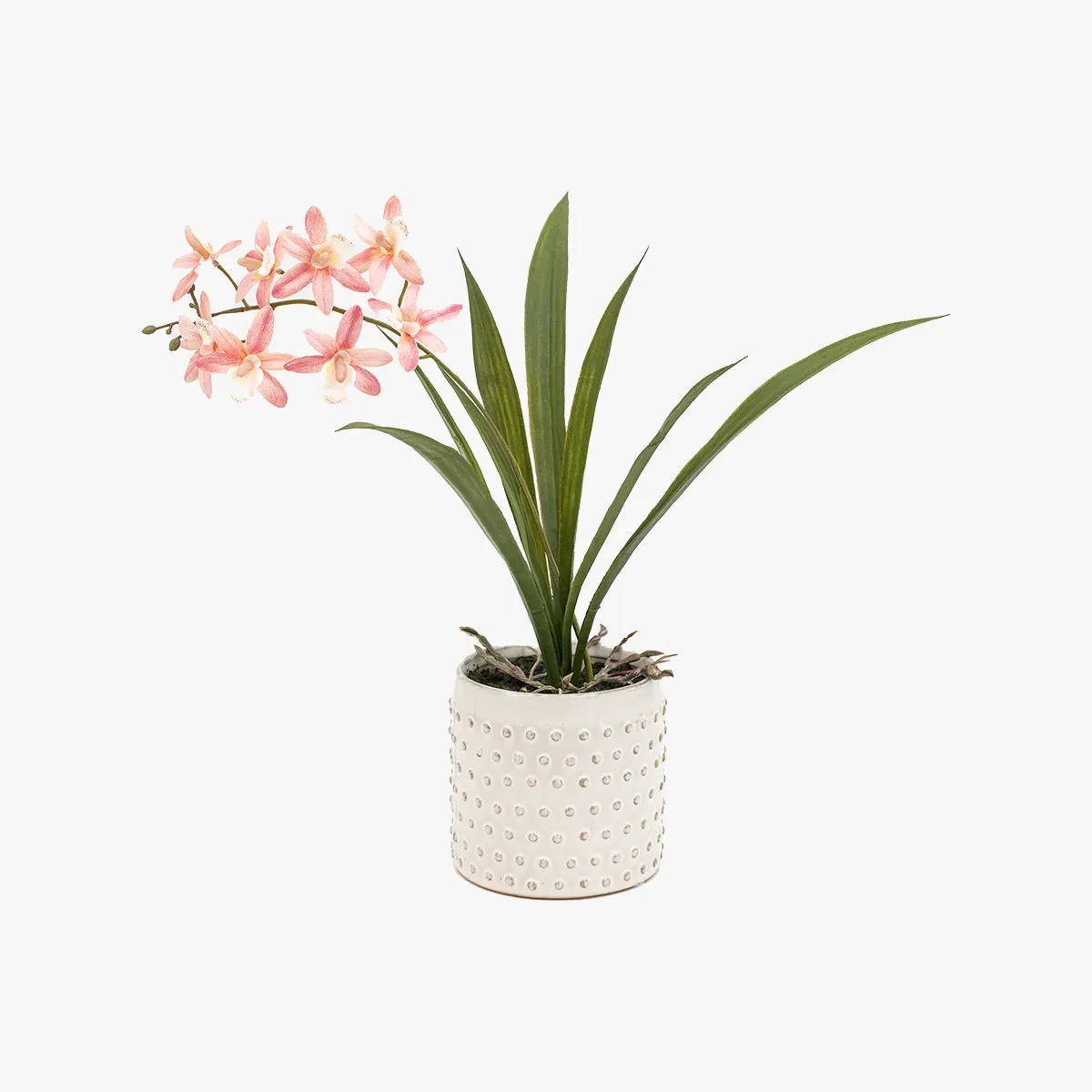 Faux Pink Orchid in Dotted Pot product