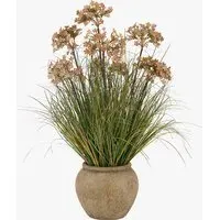Faux Potted Grass with Brown Flowers by Perch & Parrow, alternate view