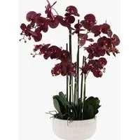Faux Real Touch Orchid in Ceramic Ridged Pot - Plum by Perch & Parrow, image 2