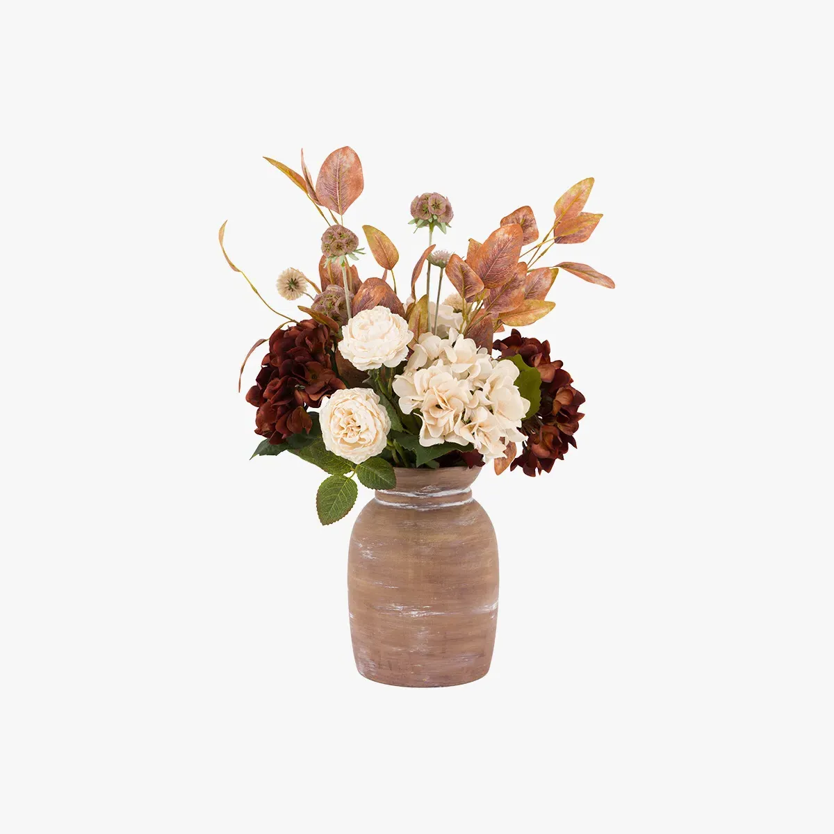 Faux Rustic Hydrangea Arrangement in Vase by Perch & Parrow