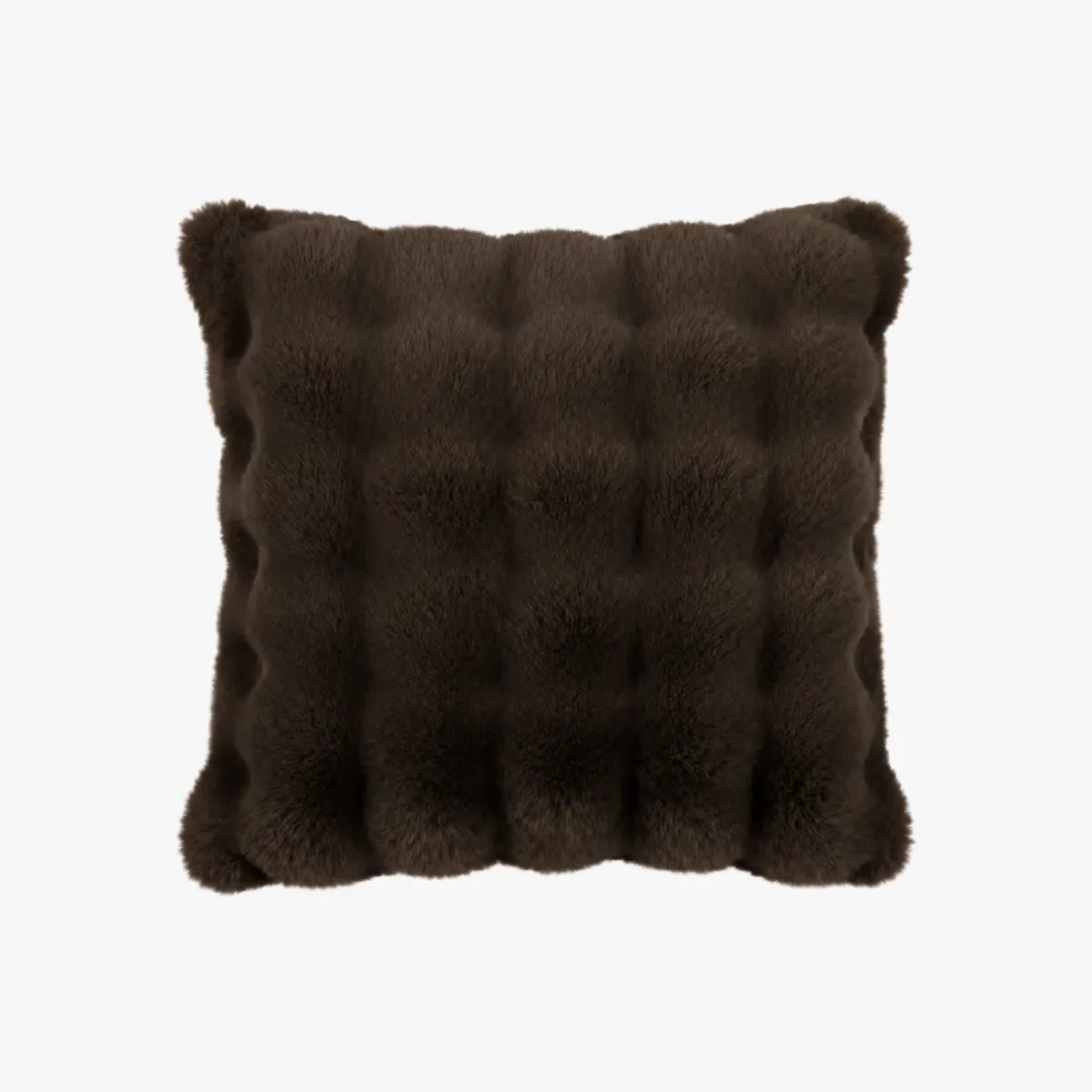 Fiora Faux Rabbit Fur Cushion Pack of 2 - Chestnut by Perch & Parrow