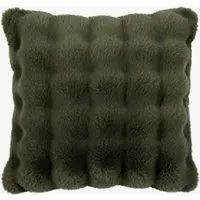 Fiora Faux Rabbit Fur Cushion Pack of 2 - Olive by Perch & Parrow, alternate view