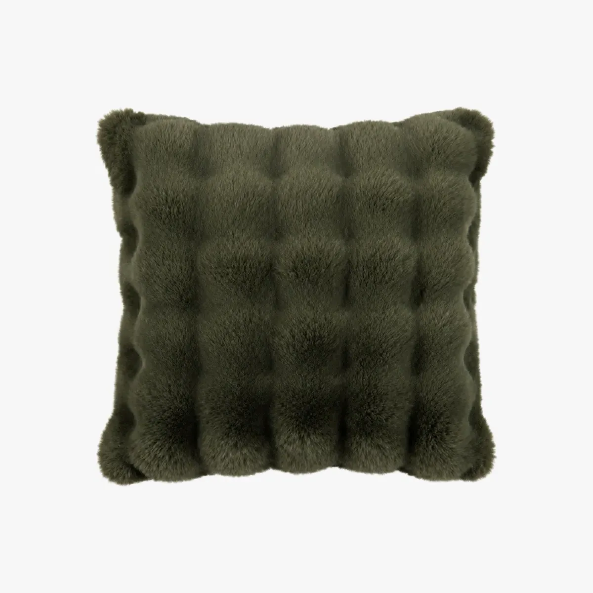 Fiora Faux Rabbit Fur Cushion Pack of 2 - Olive by Perch & Parrow