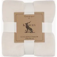 Flannel Fleece Throw - Ecru by Perch & Parrow, alternate view