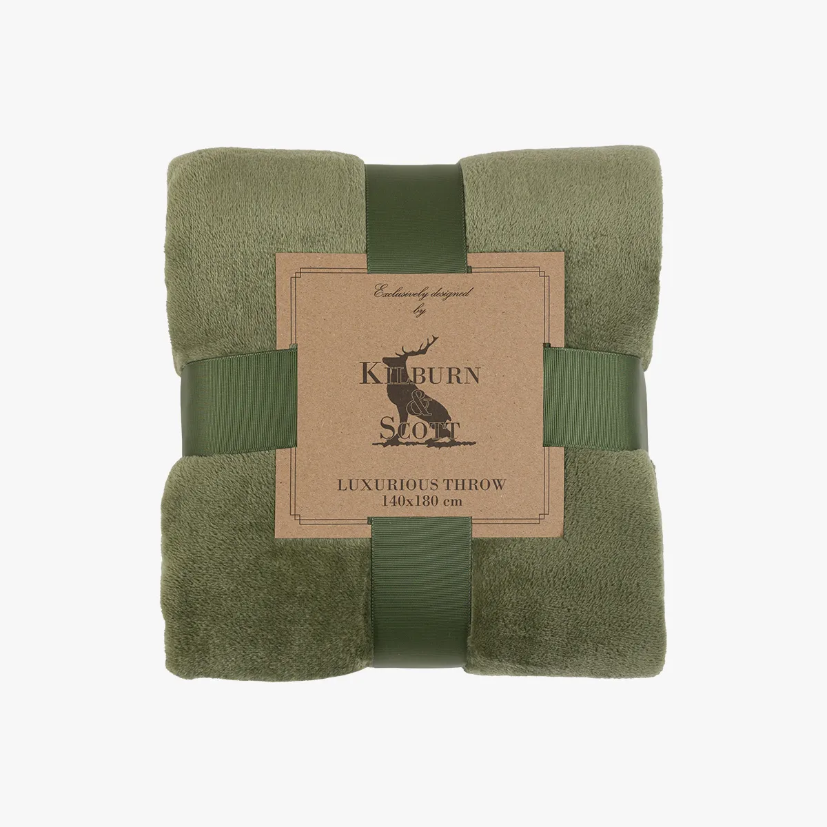 Flannel Fleece Throw - Olive by Perch & Parrow