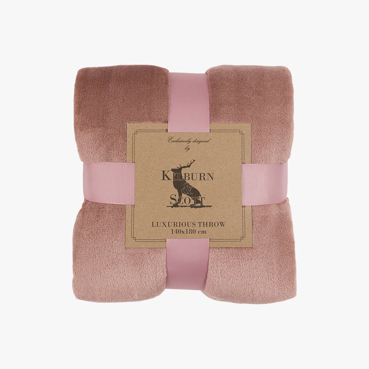 Flannel Fleece Throw - Pink by Perch & Parrow