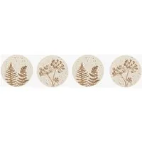 Fleck Floral Etched Coasters Set of 4 - Natural by Perch & Parrow, alternate view