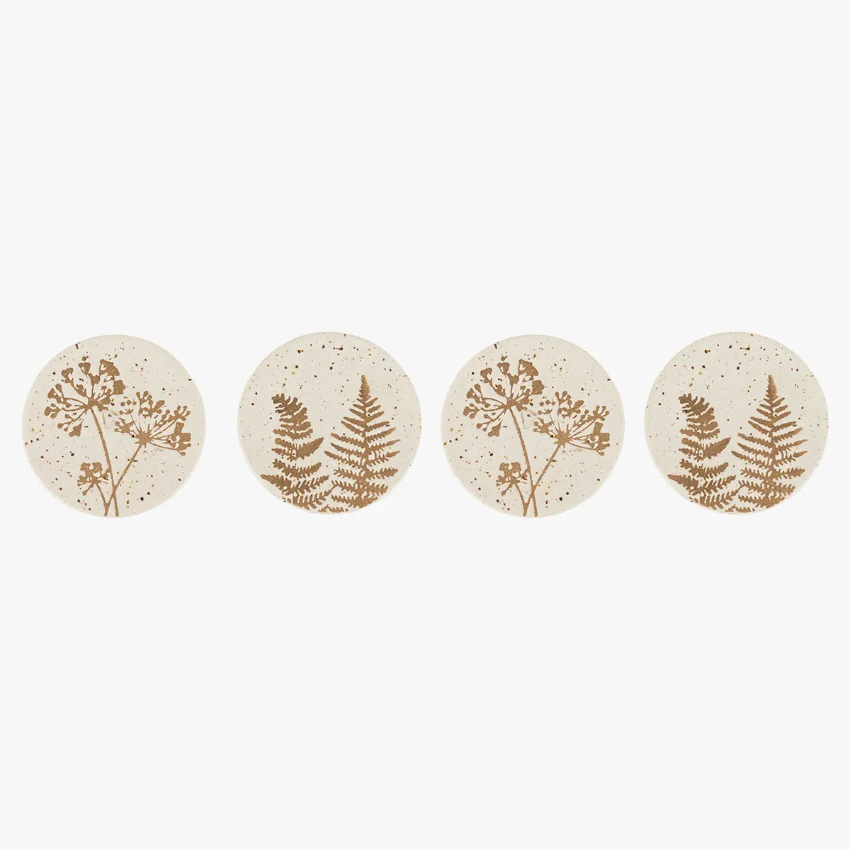 Fleck Floral Etched Coasters Set of 4 - Natural by Perch & Parrow