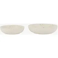 Fleck Floral Etched Trinket Dishes, Set of 2 - Natural by Perch & Parrow, alternate view