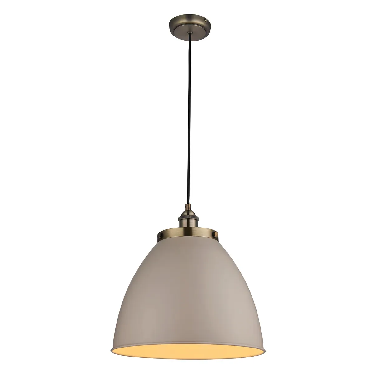 Fletcher Large Pendant Light - Taupe, Antique Brass product