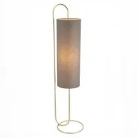 Floor Light with Fabric Shade - Grey, Brass alternate view