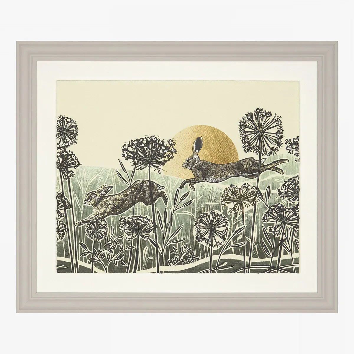 Framed Wall Art with Hare Design - Paper product