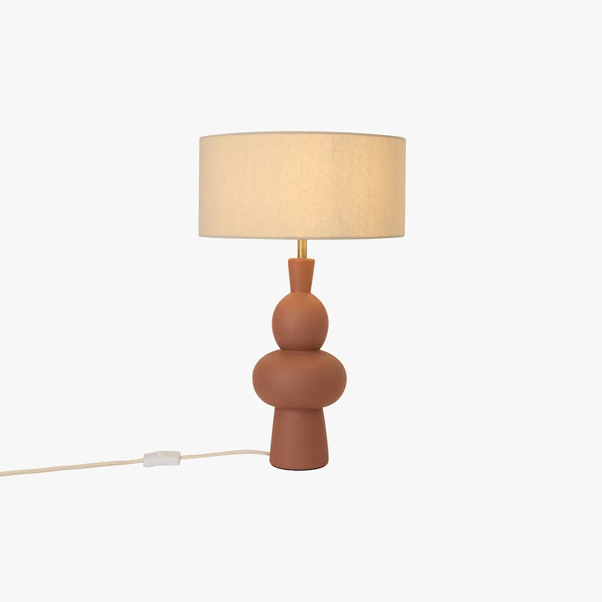 Freyja Ceramic Table Lamp - Brown by Perch & Parrow
