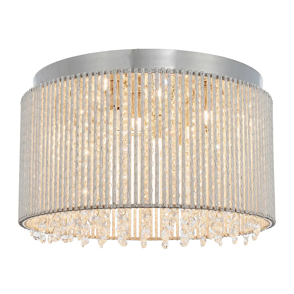 Galicia 10-Light Flush Ceiling Light - Silver, Crystal product