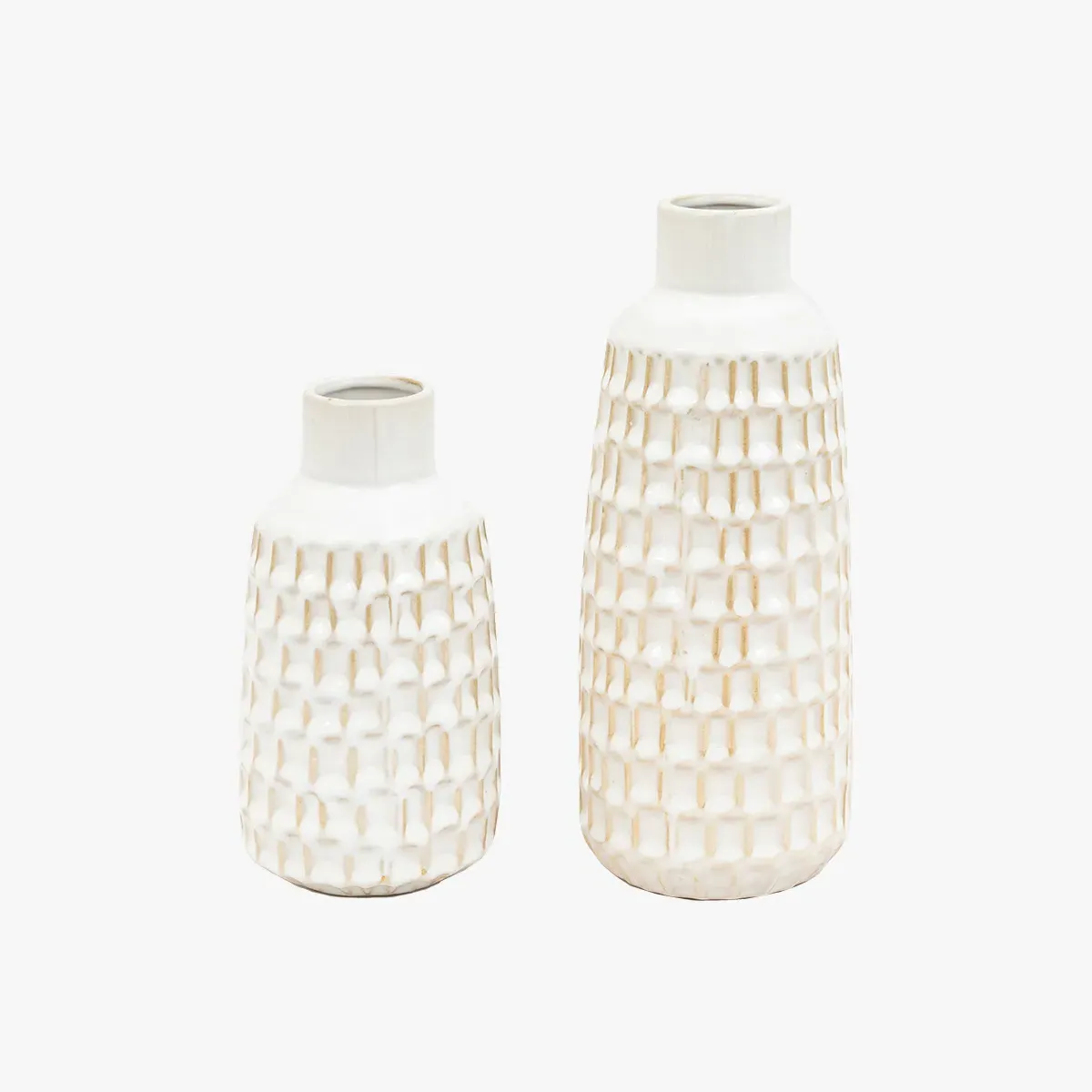 Genova Reactive Glaze Vase Set of 2 - White product