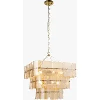 Getrude 10-Light Pendant Light - Champagne Glass, Brushed Aged Brass by Perch & Parrow, alternate view