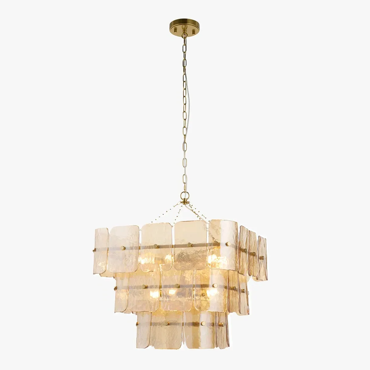 Getrude 10-Light Pendant Light - Champagne Glass, Brushed Aged Brass by Perch & Parrow