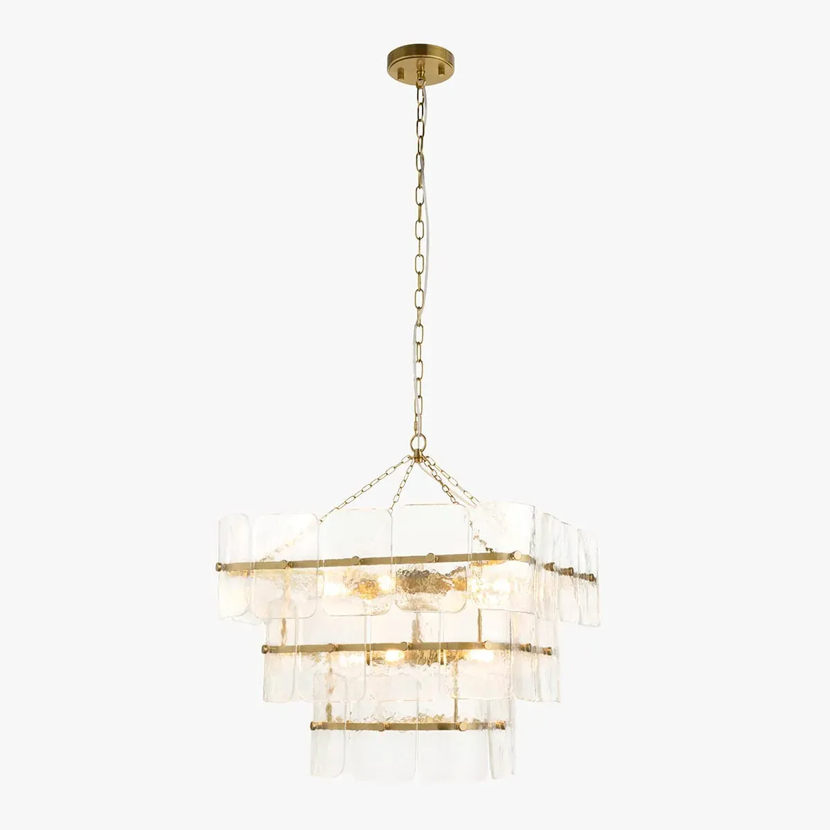 Getrude 10-Light Pendant Light - Clear Glass, Brushed Aged Brass by Perch & Parrow