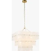 Getrude 10-Light Pendant Light - White Glass, Brushed Aged Brass by Perch & Parrow, alternate view
