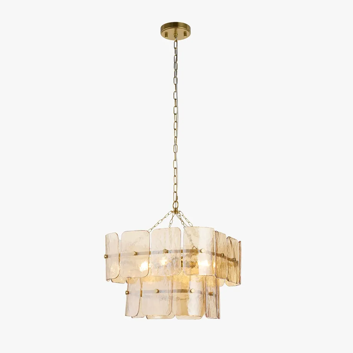 Getrude 4-Light Pendant Light - Champagne Glass, Brushed Aged Brass by Perch & Parrow