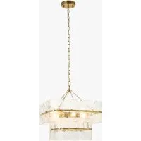 Getrude 4-Light Pendant Light - Clear Glass, Brushed Aged Brass by Perch & Parrow, alternate view