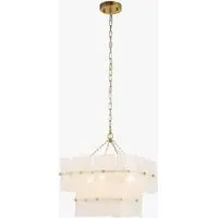 Getrude 4-Light Pendant Light - White Glass, Brushed Aged Brass by Perch & Parrow, alternate view