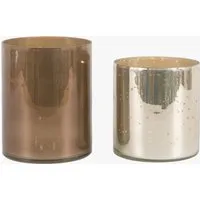 Glint Glass Candle Holders - Champagne, Pack of 2 by Perch & Parrow, alternate view