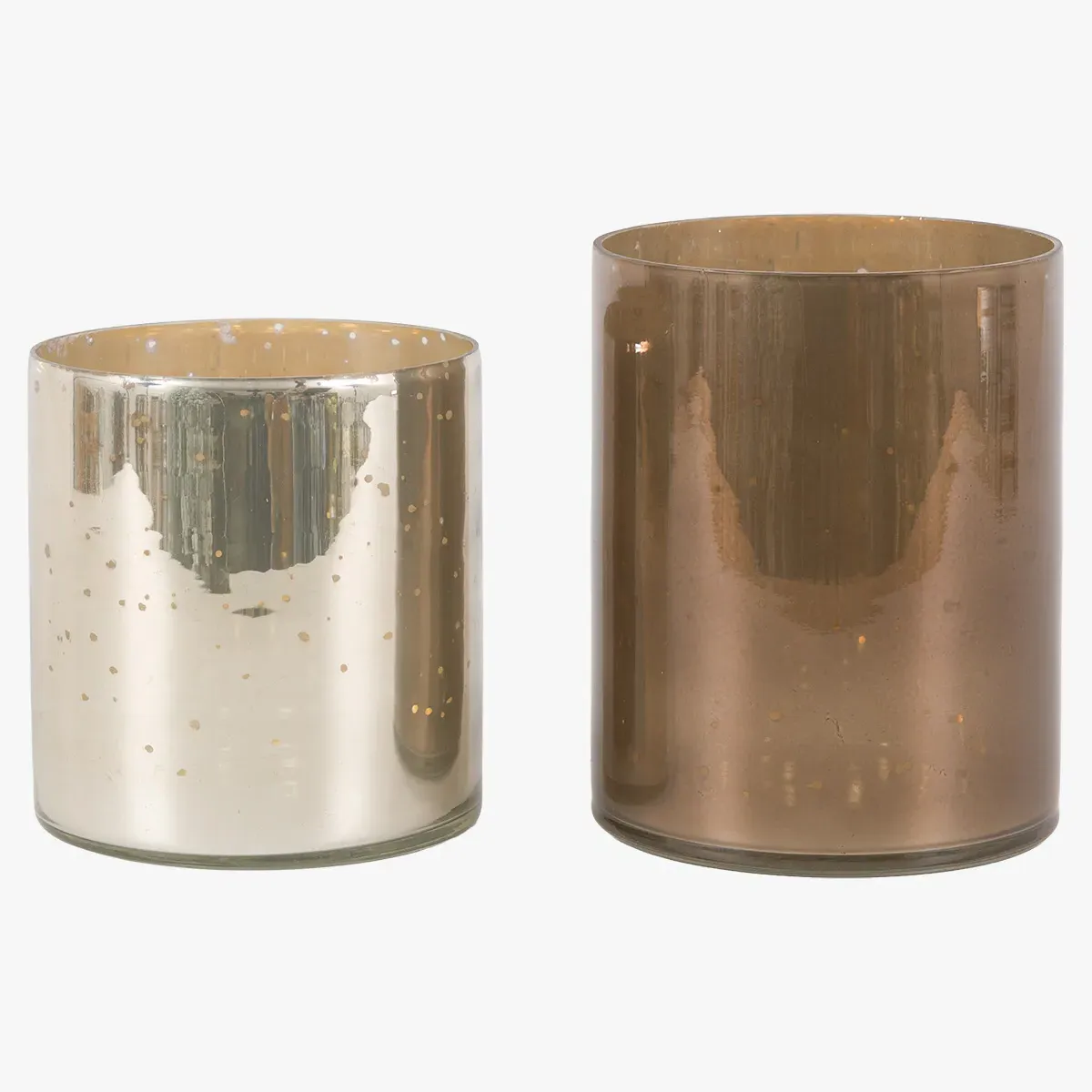 Glint Glass Candle Holders - Champagne, Pack of 2 by Perch & Parrow