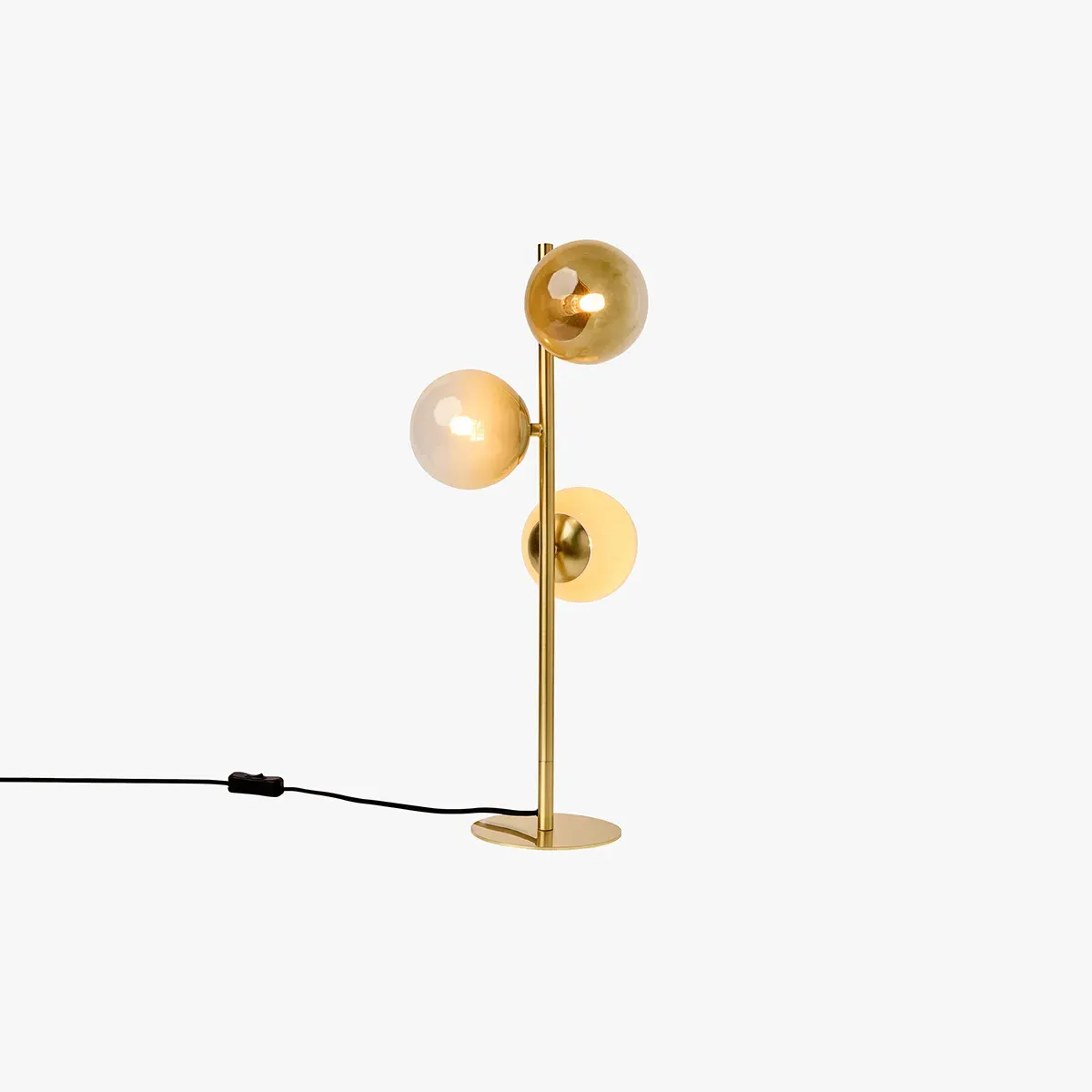 Globe Table Lamp - Brass, Green Ombre Glass by Perch & Parrow