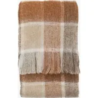 Grant Checkered Throw - Rust, Mohair alternate view