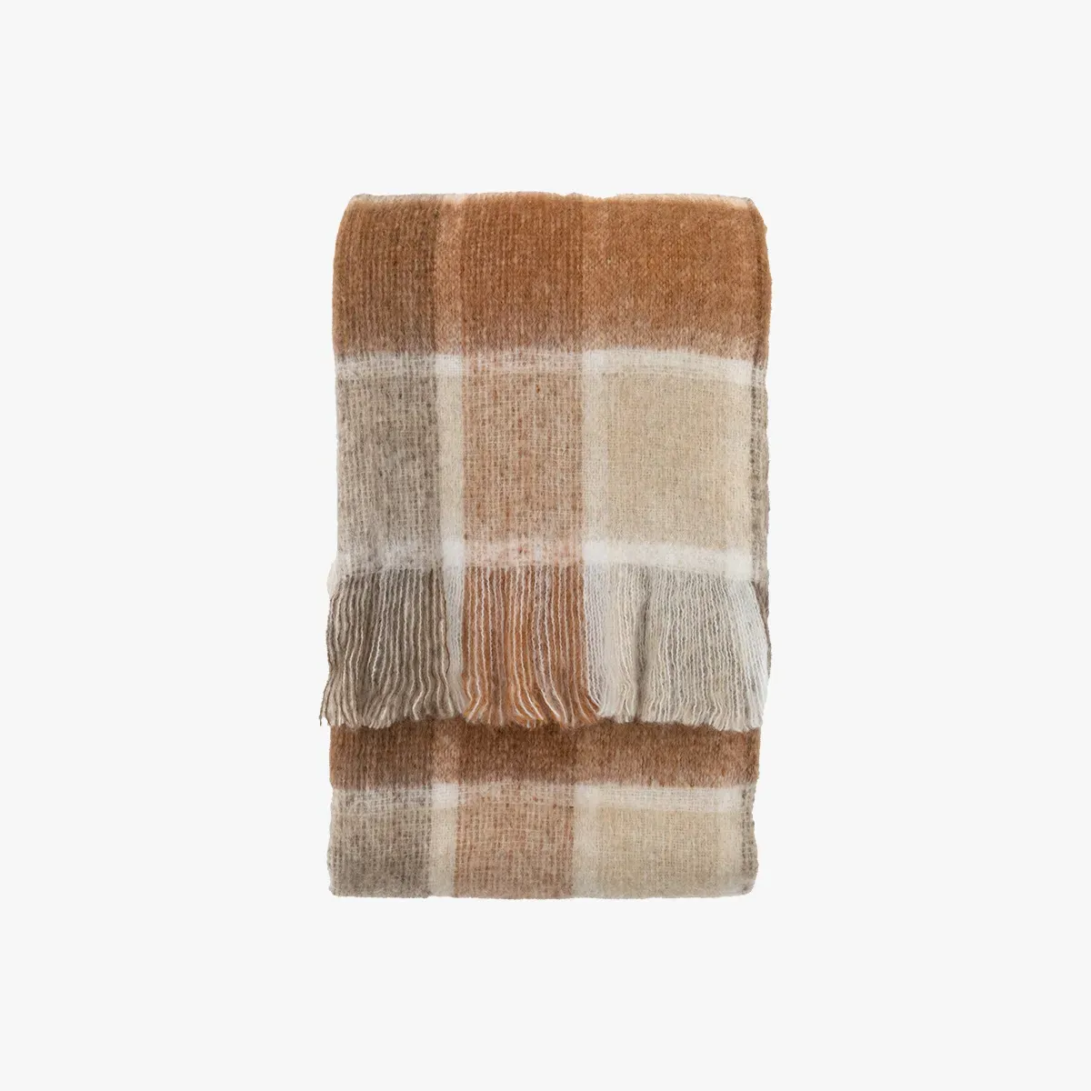 Grant Checkered Throw - Rust, Mohair product