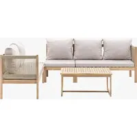 Haven Outdoor Corner Lounge Set - Grey, Acacia Wood alternate view