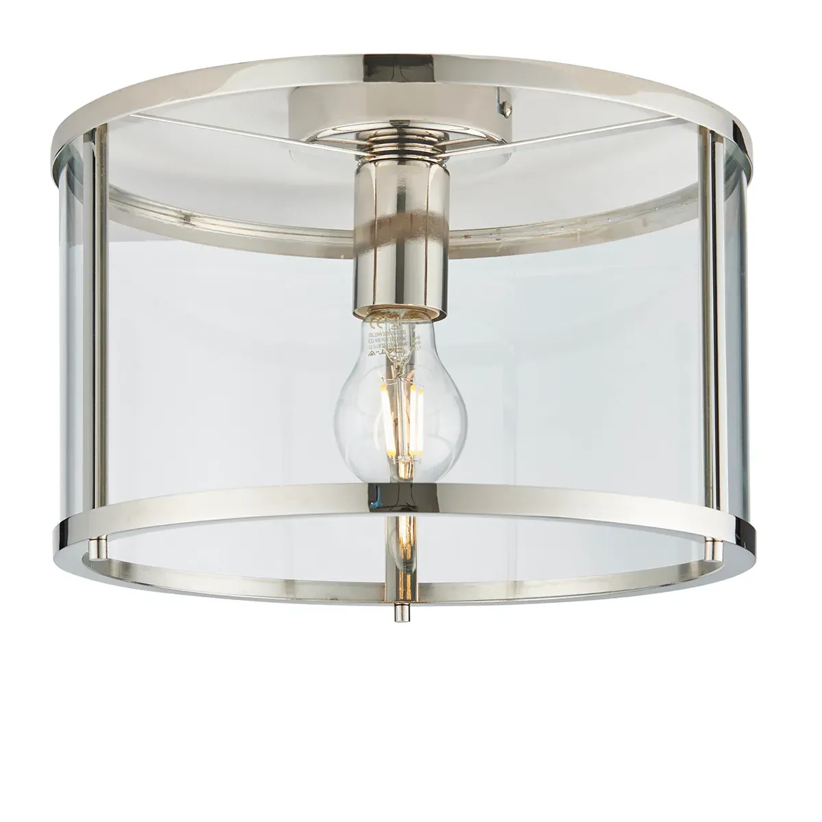 Hogan Flush Light - Bright Nickel, Clear Glass product