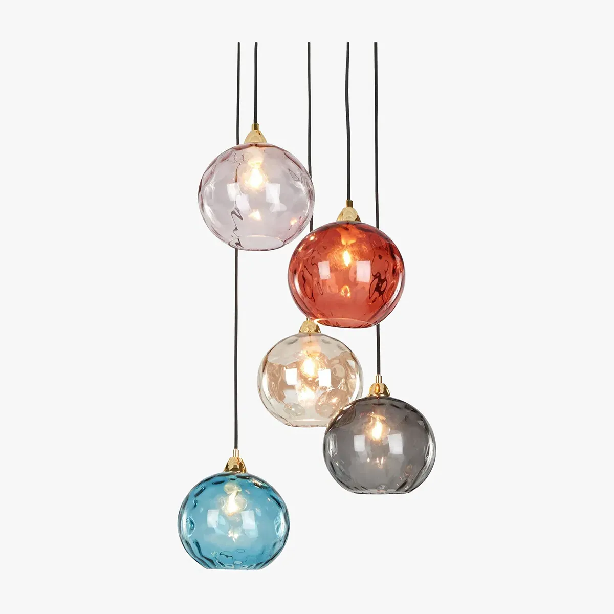 Ilaria 5-Light Cluster Pendant Ceiling Light - Red, Glass by Perch & Parrow