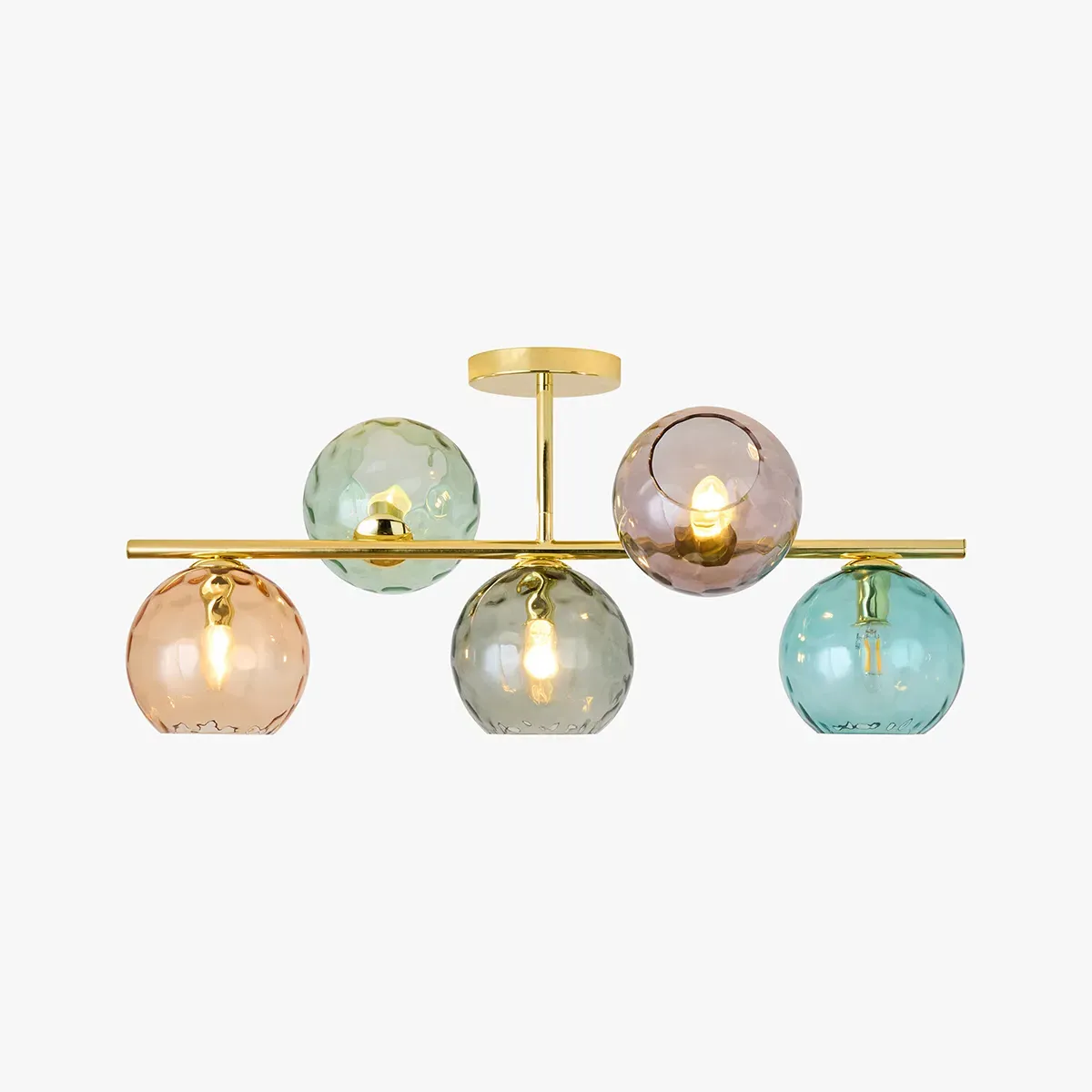Ilaria 5 Light Flush Ceiling Light - Brass by Perch & Parrow