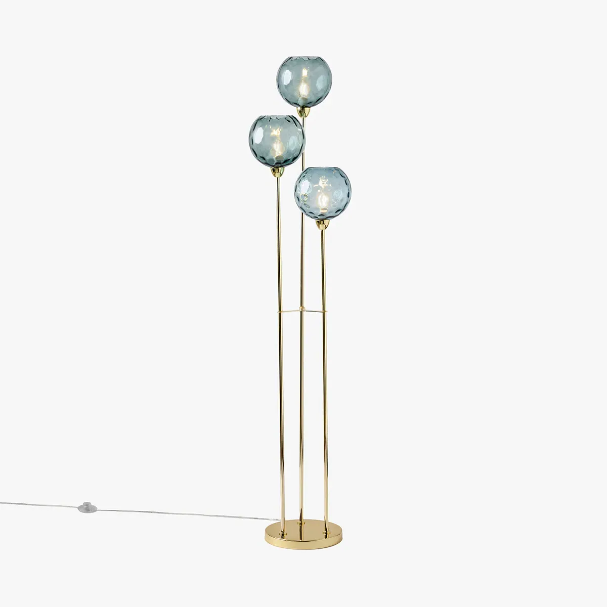 Ilaria Floor Lamp - Blue, Glass by Perch & Parrow