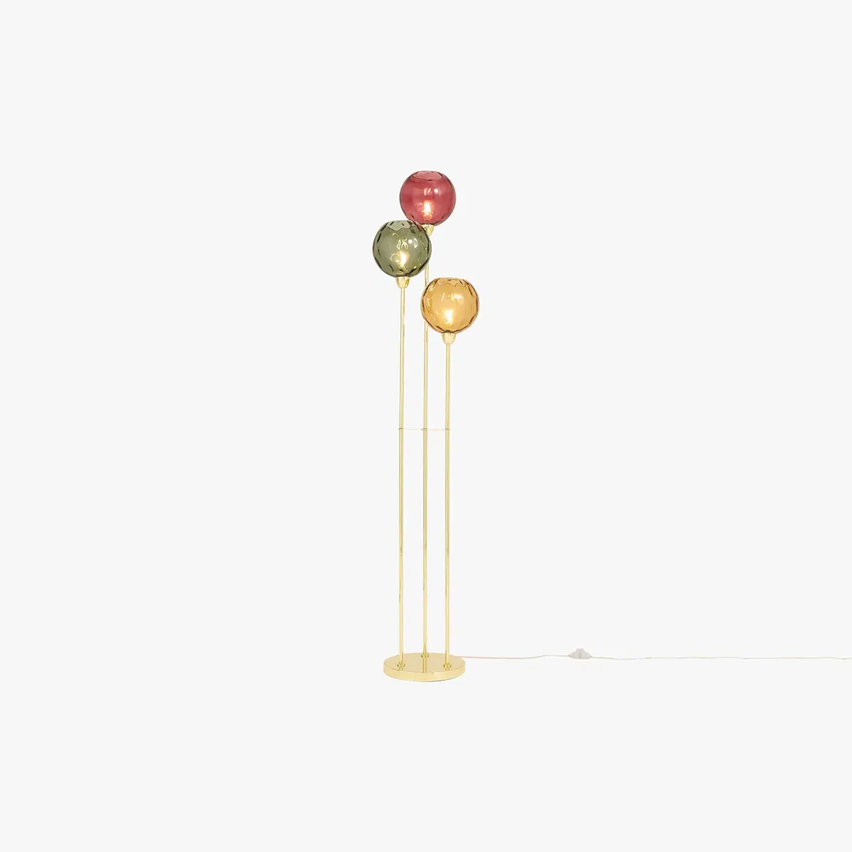 Ilaria Floor Lamp - Green, Red, Brass by Perch & Parrow