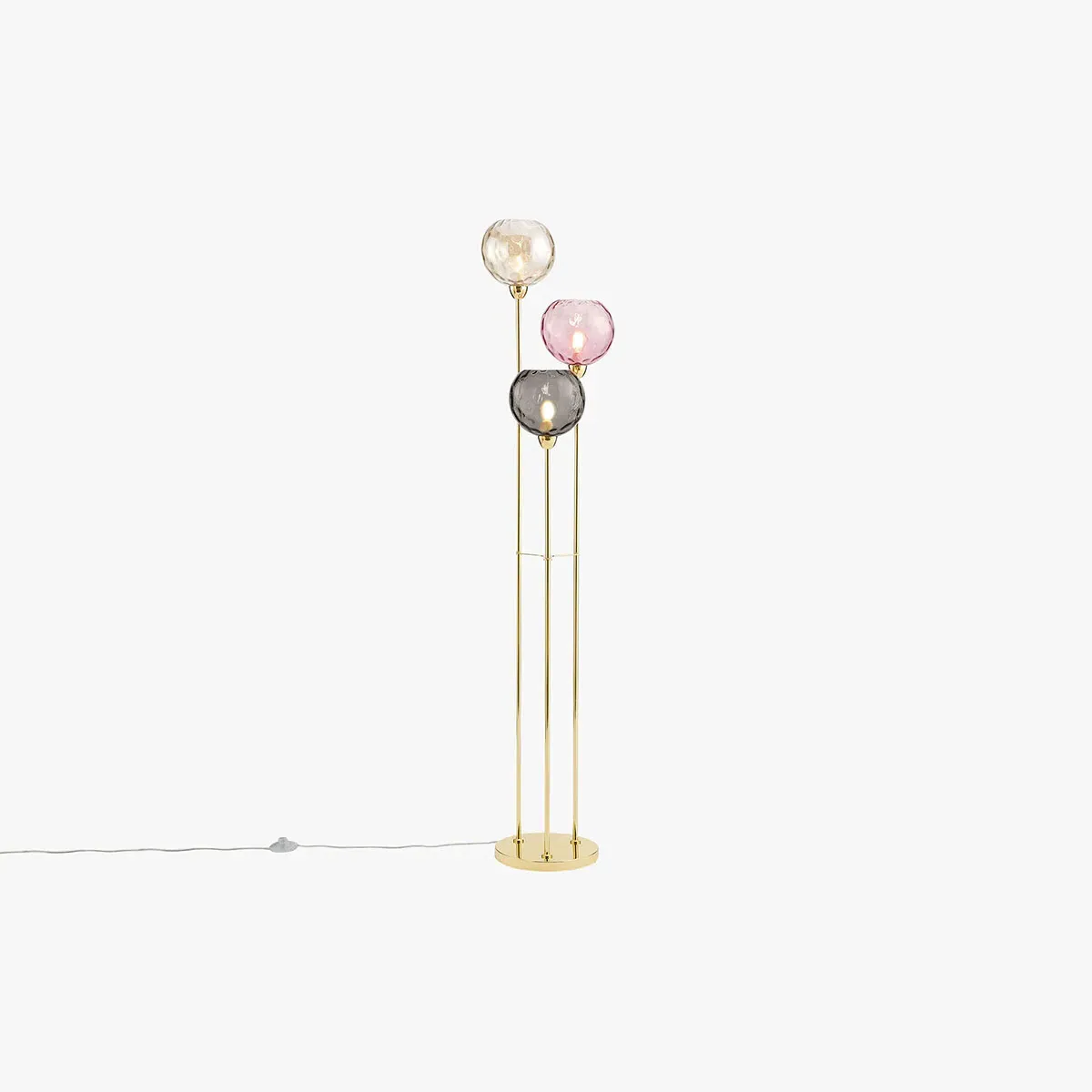Ilaria Floor Lamp - Pink, Brass by Perch & Parrow