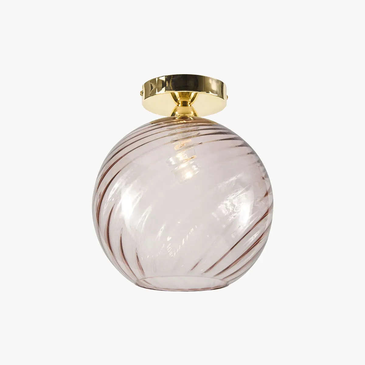 Ilaria Flush Ceiling Light - Pink, Glass by Perch & Parrow