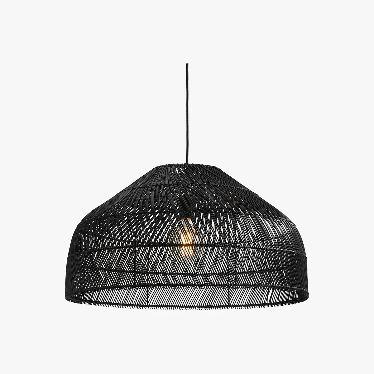 Java Large Lamp Shade - Black Rattan by Perch & Parrow