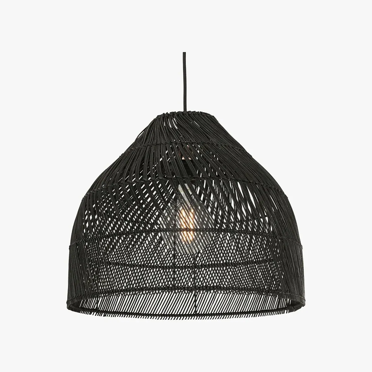 Java Small Lamp Shade - Black Rattan by Perch & Parrow