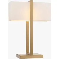 Kadence Table Lamp - Brushed Aged Brass, Ivory Cotton Mix by Perch & Parrow, alternate view